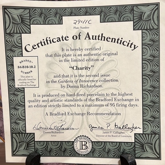 The Bradford Exchange Gardens of Innocence “Charity” by Donna Richardson - Picture 2 of 6